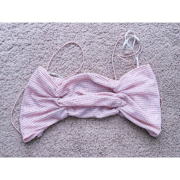 For Love & Lemons Crop Top Small Pink Rhinestone Coquette Y2K Sparkle Glam Club - Picture 3 of 5